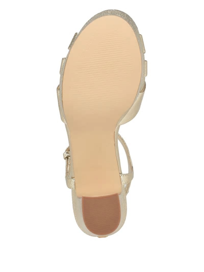 Guess Haylo Crisscross Platform Block Heels - Gold Guess Haylo Crisscross Platform Block Heels - Gold