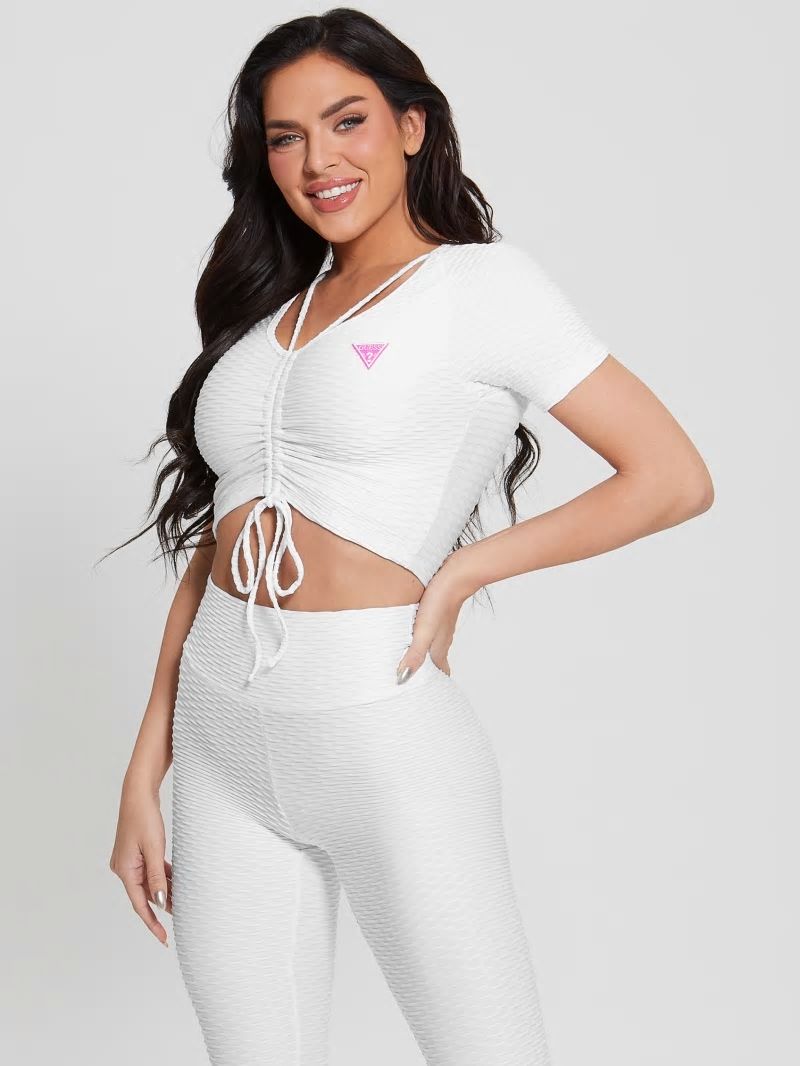 Guess Eco Delma Active Crop Top - Pure White Guess Eco Delma Active Crop Top - Pure White