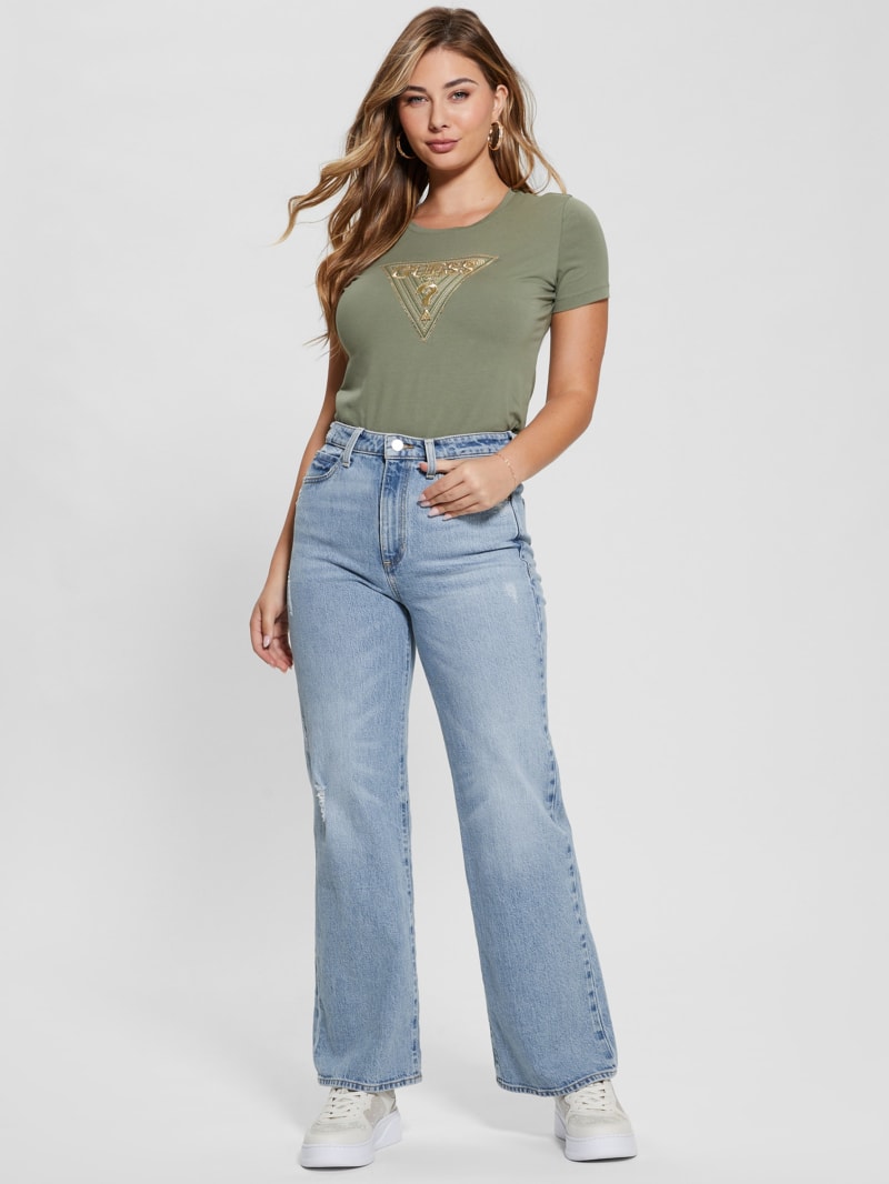 Guess Eco Multi-Tone Sequin Logo Tee - Isle Wash 32" Guess Eco Multi-Tone Sequin Logo Tee - Isle Wash 32"