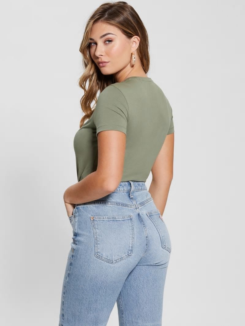 Guess Eco Multi-Tone Sequin Logo Tee - Isle Wash 32" Guess Eco Multi-Tone Sequin Logo Tee - Isle Wash 32"