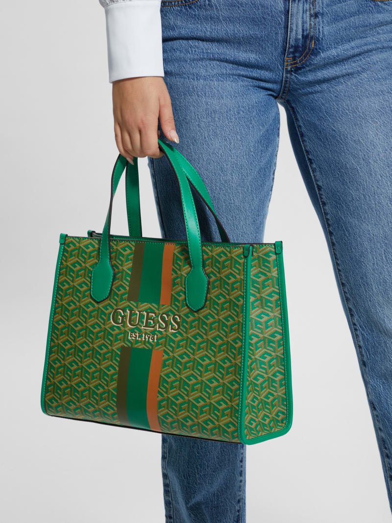Guess Silvana G Cube Tote - Hunter Logo