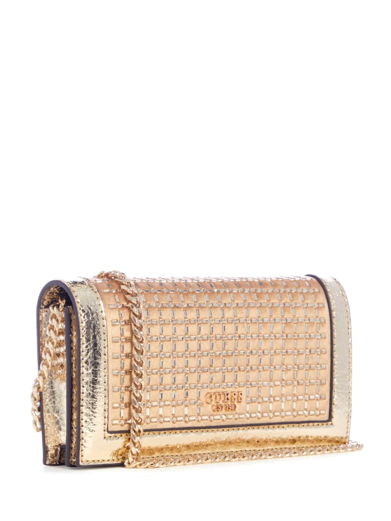 Guess Gilded Glamour Mini Crossbody Clutch - Gold Guess Gilded Glamour Mini Crossbody Clutch - Gold