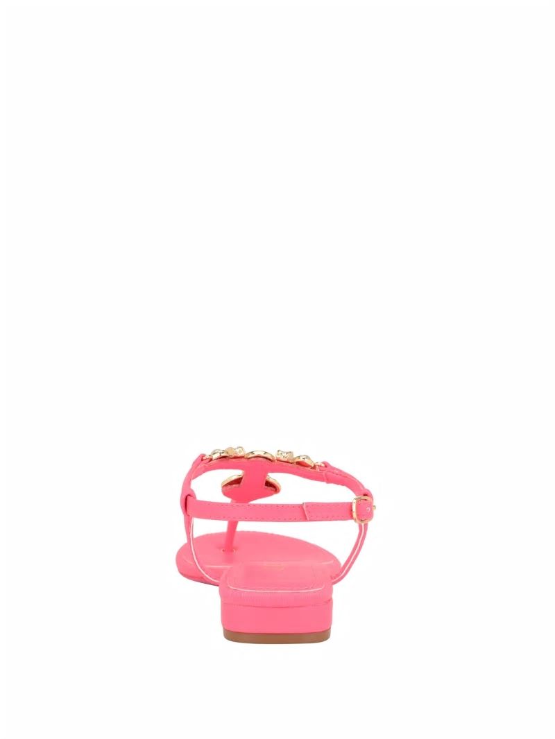 Guess Jiarella T-Strap Signature Sandal - Medium Pink Guess Jiarella T-Strap Signature Sandal - Medium Pink