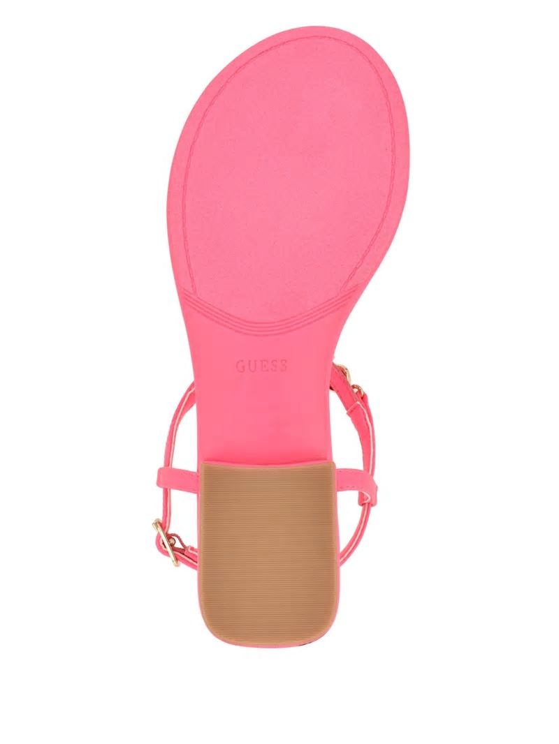 Guess Jiarella T-Strap Signature Sandal - Medium Pink Guess Jiarella T-Strap Signature Sandal - Medium Pink