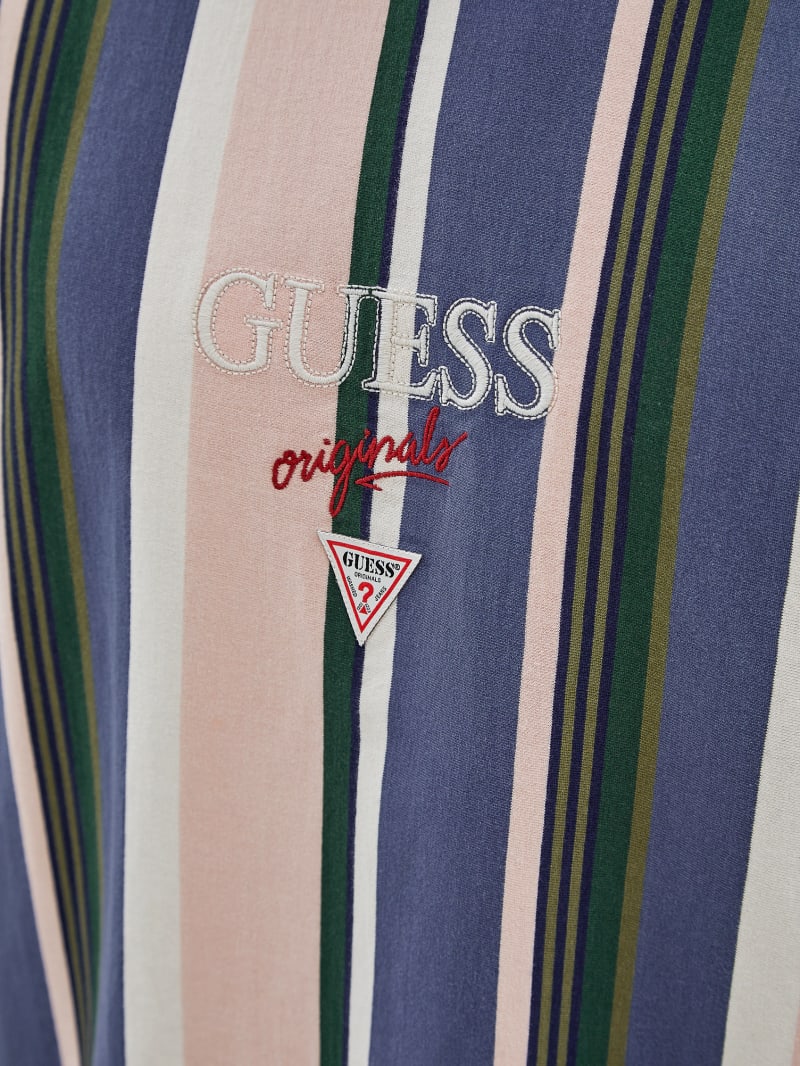 Guess GUESS Originals Eco Stiped Logo Tee - Sandy Shore Multi Guess GUESS Originals Eco Stiped Logo Tee - Sandy Shore Multi