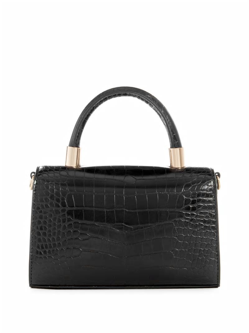Guess Golden Rock Top-Handle Bag - Black Floral Print Guess Golden Rock Top-Handle Bag - Black Floral Print