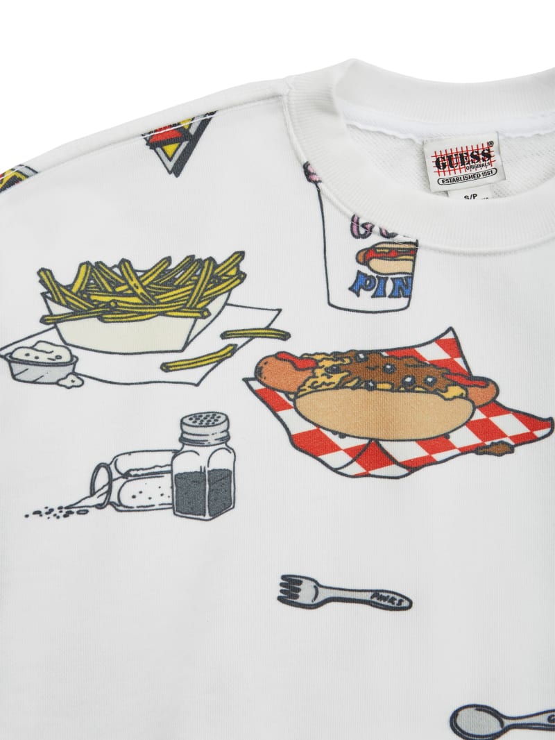 Guess GUESS Originals x Pink's Hot Dogs Sweatshirt - Pure White Multi Guess GUESS Originals x Pink's Hot Dogs Sweatshirt - Pure White Multi
