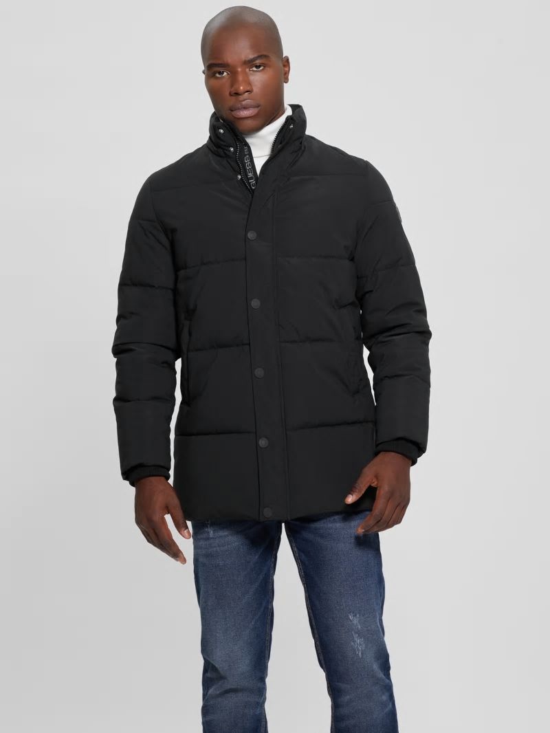 Guess Midlength Puffer Jacket - Black Guess Midlength Puffer Jacket - Black