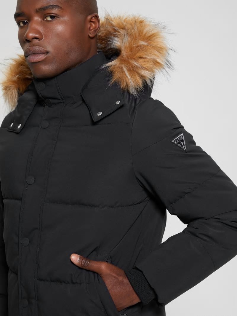 Guess Midlength Puffer Jacket - Black Guess Midlength Puffer Jacket - Black