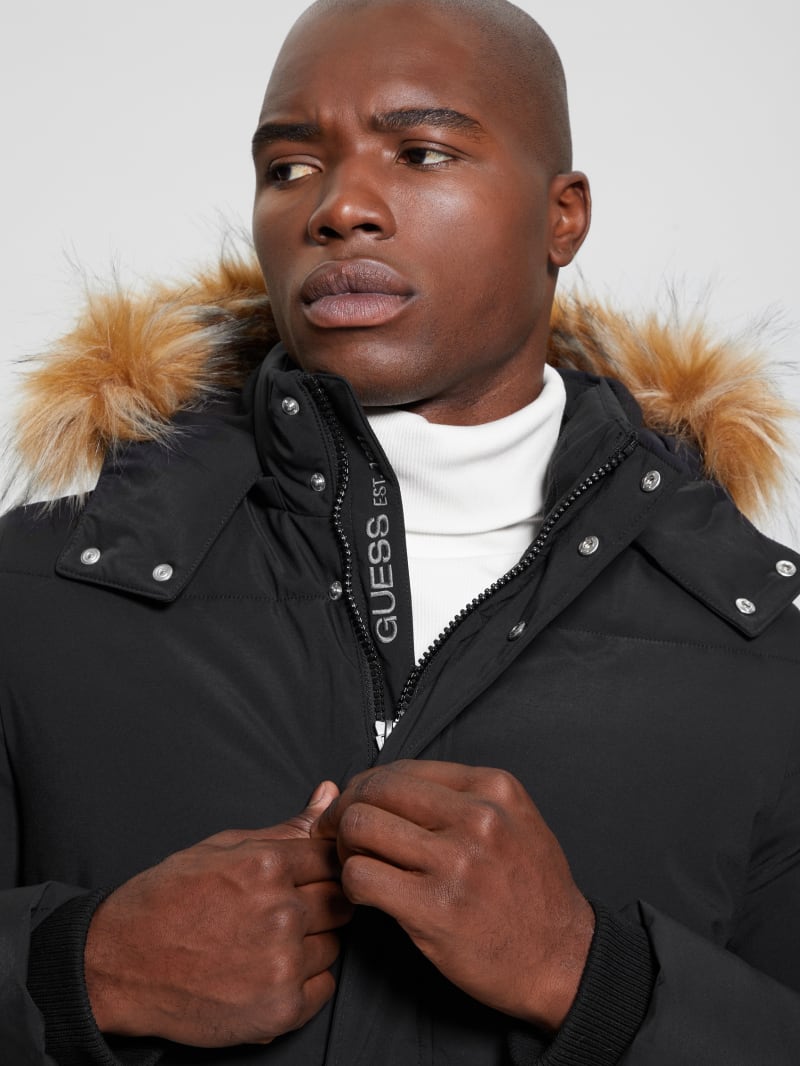Guess Midlength Puffer Jacket - Black Guess Midlength Puffer Jacket - Black