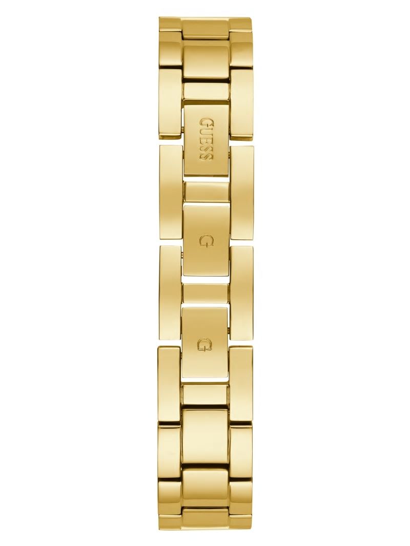 Guess Gold-Tone Crystal Curb Chain Analog Watch - Gold Guess Gold-Tone Crystal Curb Chain Analog Watch - Gold