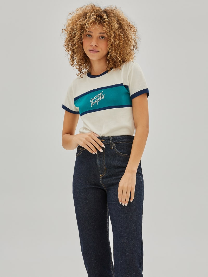 Guess GUESS Originals Ringer Baby Tee - Dove White Guess GUESS Originals Ringer Baby Tee - Dove White