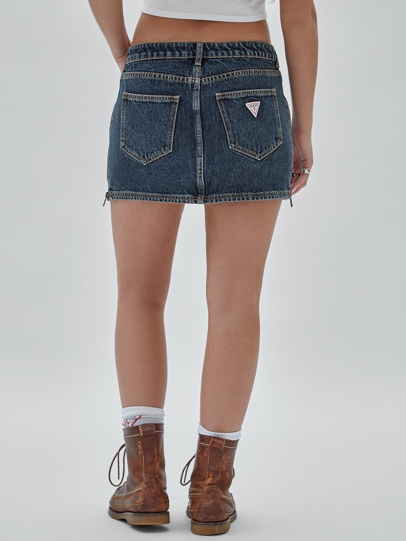 Guess GUESS Originals Zip Denim Mini Skirt - Go Flight Medium Wash Guess GUESS Originals Zip Denim Mini Skirt - Go Flight Medium Wash