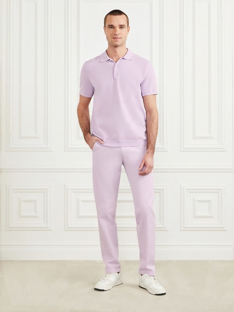 Guess Formal Performance Sweater Polo - New Light Lilac Guess Formal Performance Sweater Polo - New Light Lilac