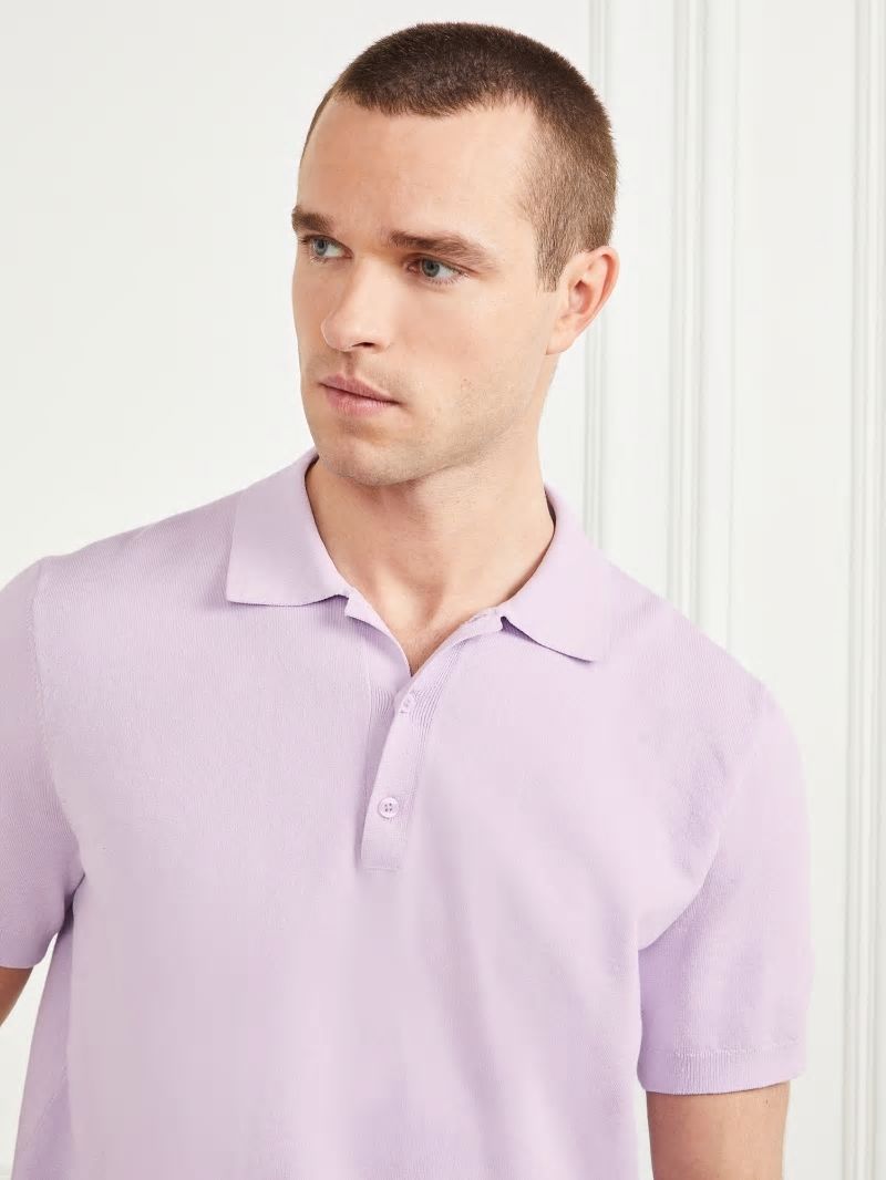 Guess Formal Performance Sweater Polo - New Light Lilac Guess Formal Performance Sweater Polo - New Light Lilac