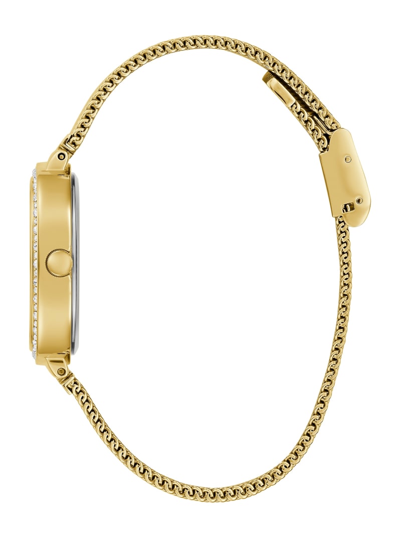 Guess Gold-Tone and Green Mesh Analog Watch - Gold Guess Gold-Tone and Green Mesh Analog Watch - Gold