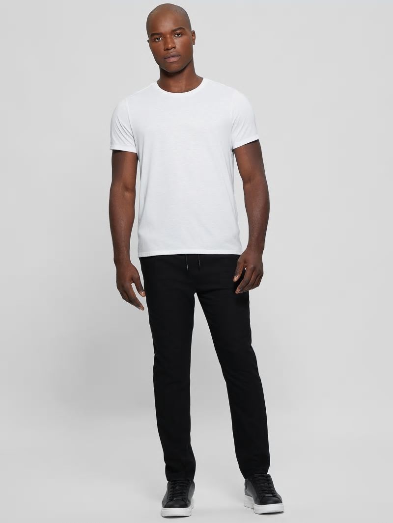 Guess Harper Woven Tapered Pant - Jet Black Multi Guess Harper Woven Tapered Pant - Jet Black Multi