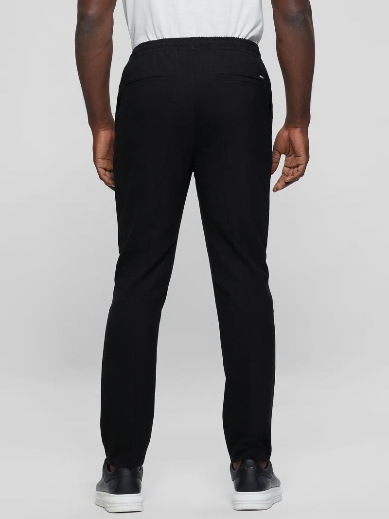 Guess Harper Woven Tapered Pant - Jet Black Multi Guess Harper Woven Tapered Pant - Jet Black Multi