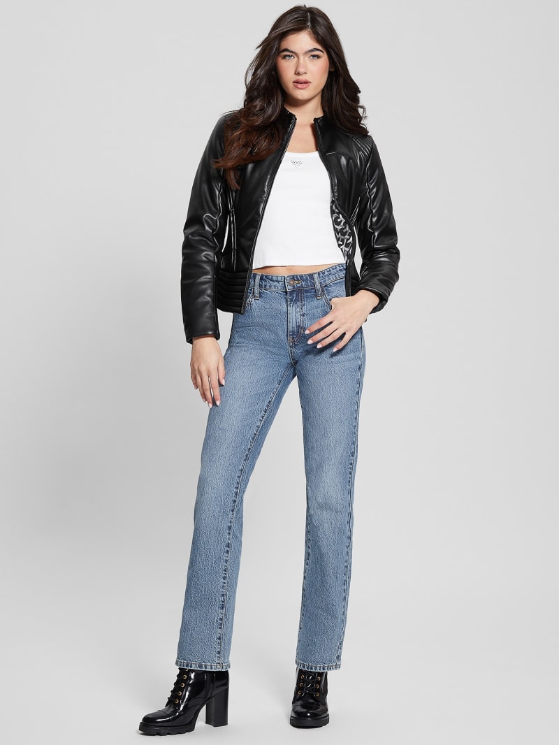 Guess Lea Faux-Leather Corset Jacket - Black Guess Lea Faux-Leather Corset Jacket - Black