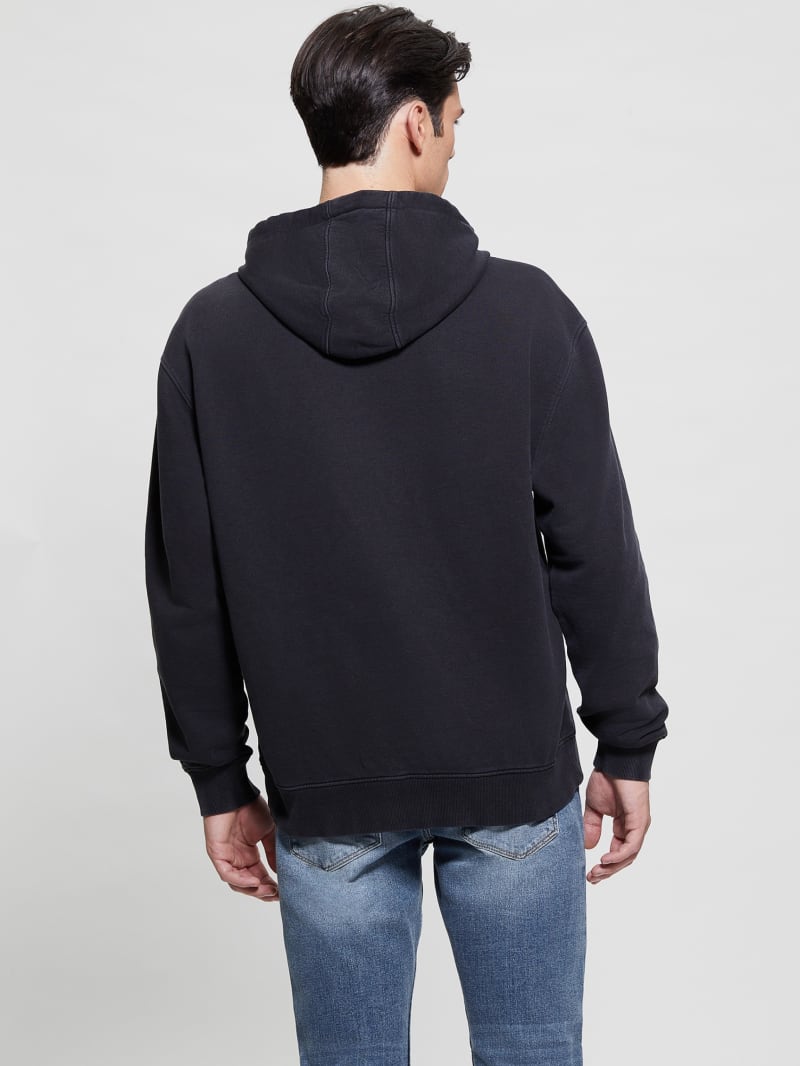 Guess Finch Terry Logo Hoodie - Jet Black Multi Guess Finch Terry Logo Hoodie - Jet Black Multi