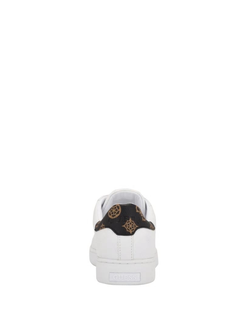 Guess Renzy Debossed Logo Low-Top Sneakers - White Graffiti Guess Renzy Debossed Logo Low-Top Sneakers - White Graffiti