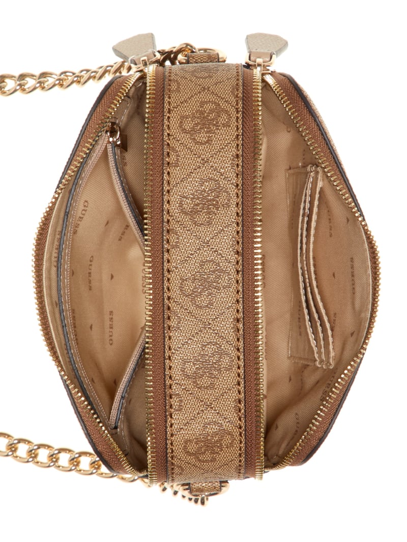 Guess Noelle Quatto G Camera Crossbody - Latte Logo Guess Noelle Quatto G Camera Crossbody - Latte Logo
