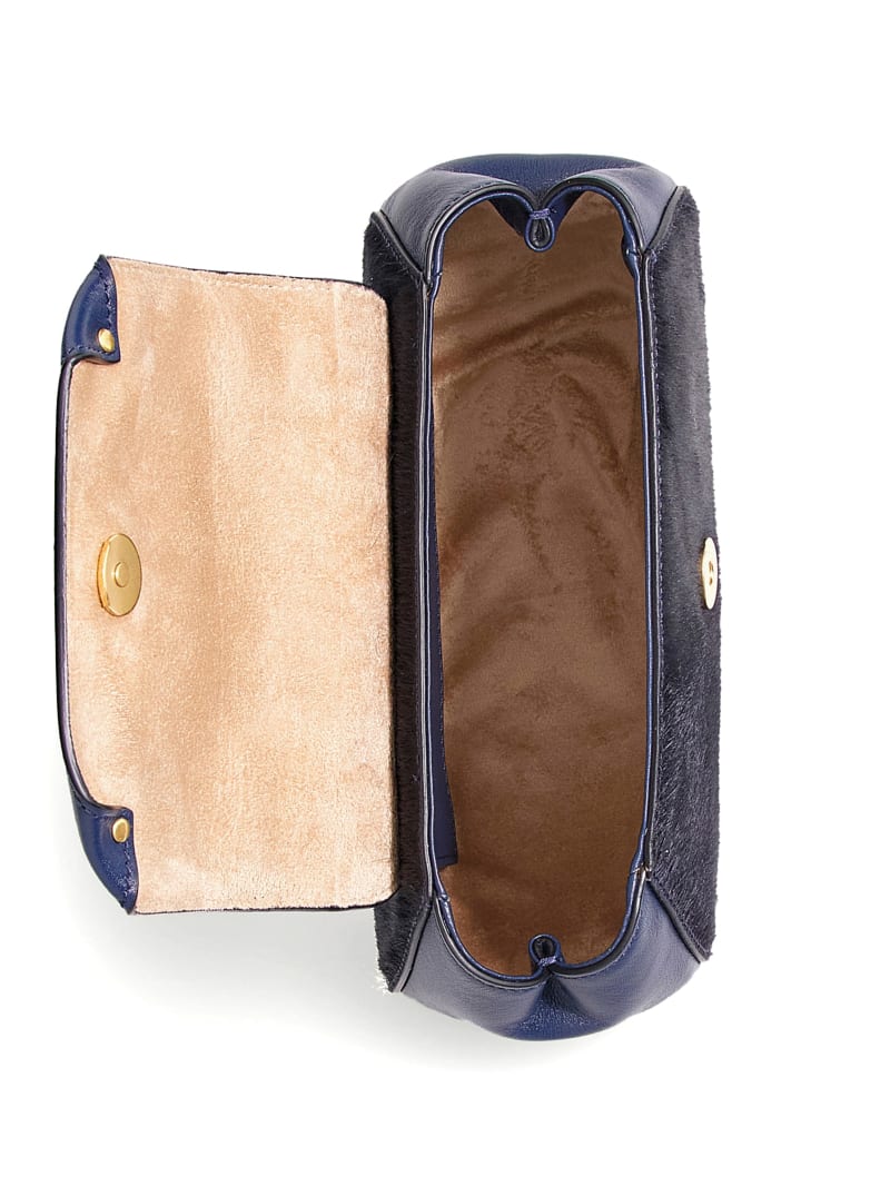 Guess Alia Small Rounded Leather Crossbody - Dark Blue Guess Alia Small Rounded Leather Crossbody - Dark Blue