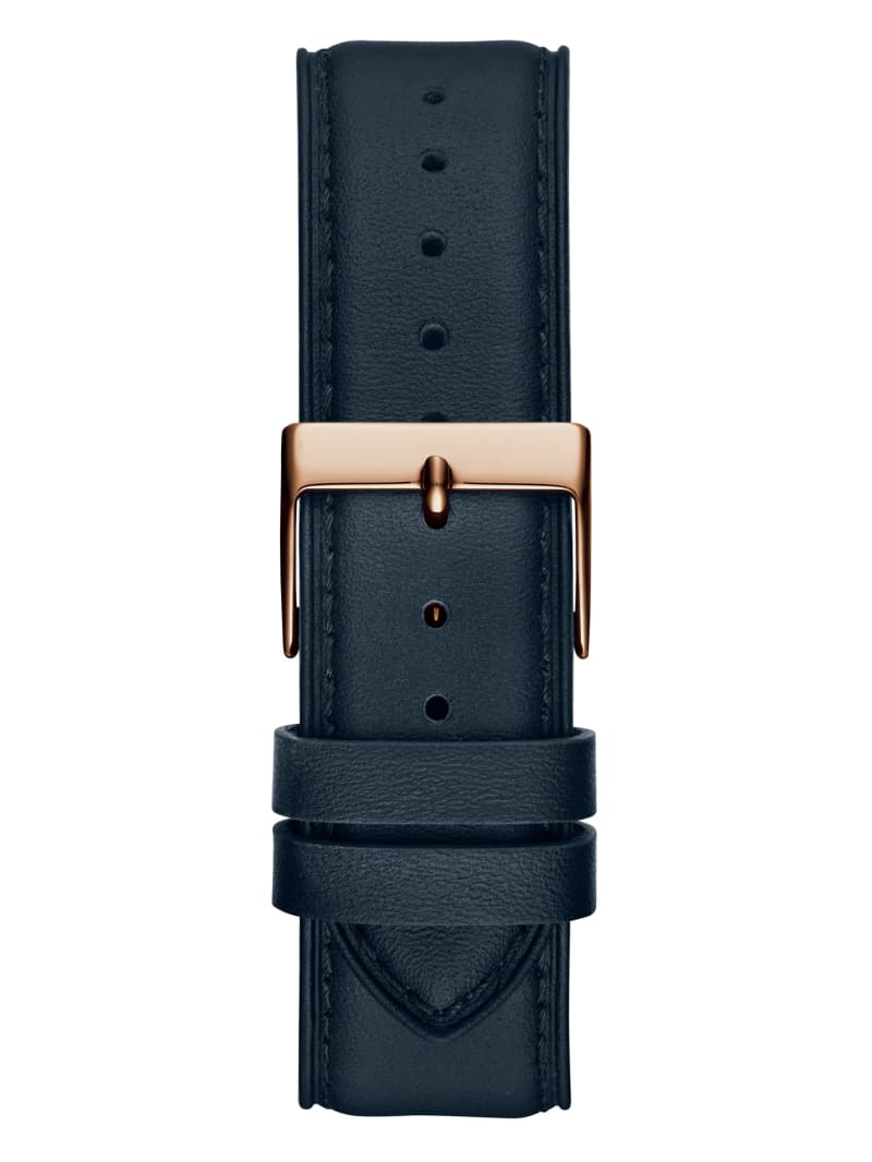Guess Rose Gold-Tone and Navy Leather Multifunction Watch - Rainbow Guess Rose Gold-Tone and Navy Leather Multifunction Watch - Rainbow