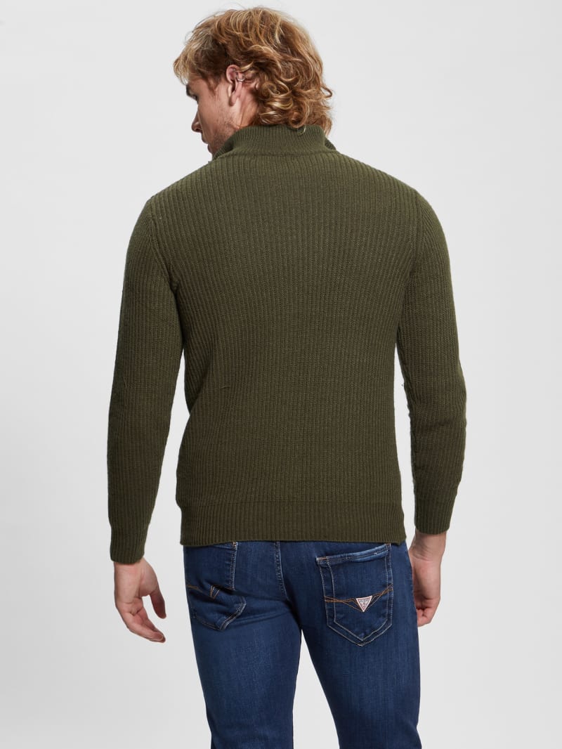Guess Aric Ribbed Camioner Sweater - Dusty Sage Guess Aric Ribbed Camioner Sweater - Dusty Sage
