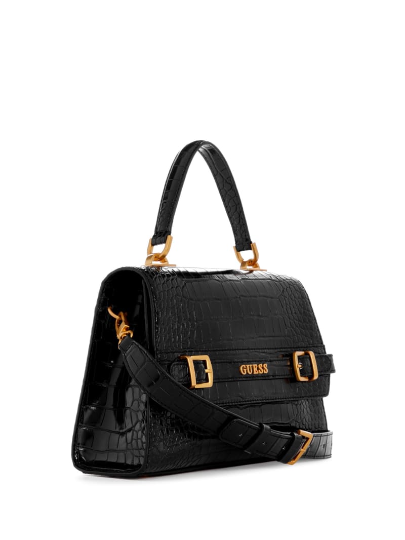 Guess Sestri Crocodile-Embossed Crossbody - Black Guess Sestri Crocodile-Embossed Crossbody - Black