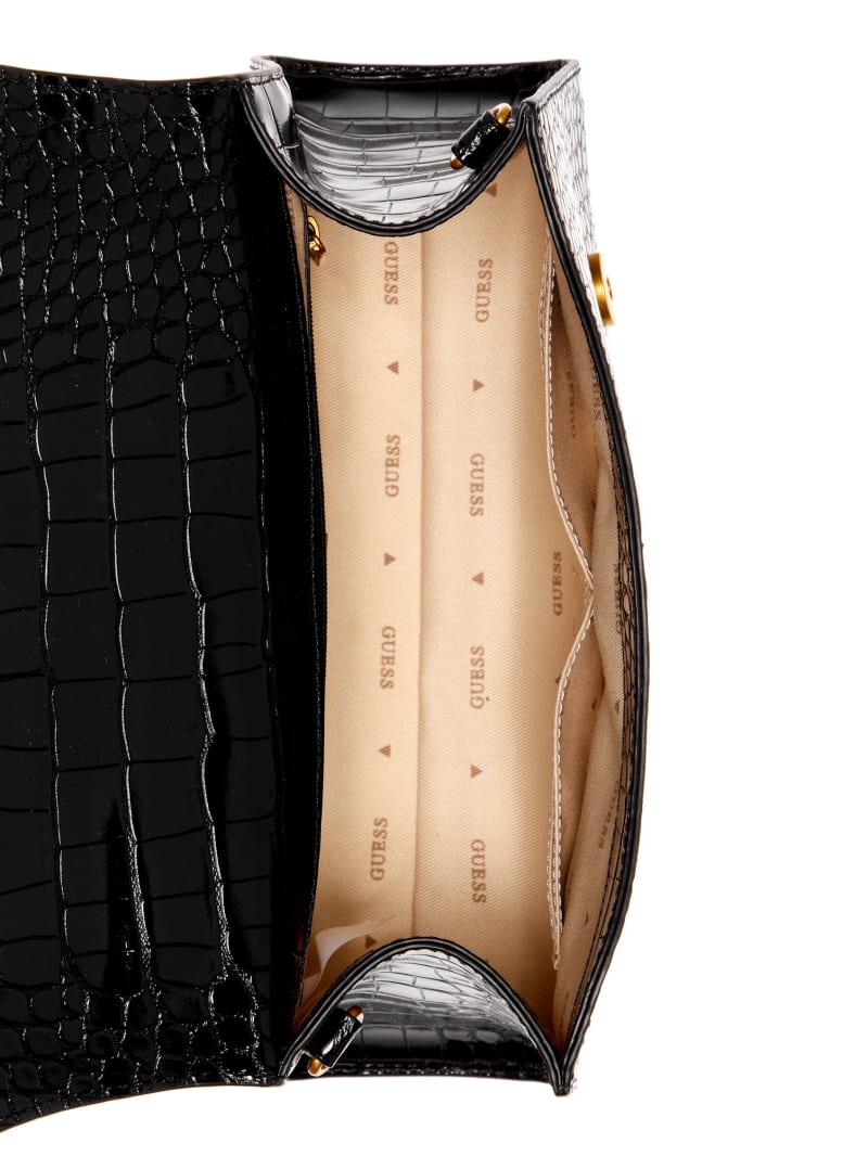 Guess Sestri Crocodile-Embossed Crossbody - Black Guess Sestri Crocodile-Embossed Crossbody - Black