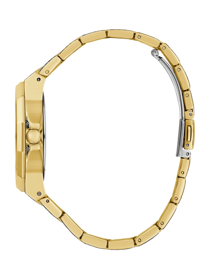 Guess G-Cube Print Gold-Tone Analog Watch - Gold Guess G-Cube Print Gold-Tone Analog Watch - Gold