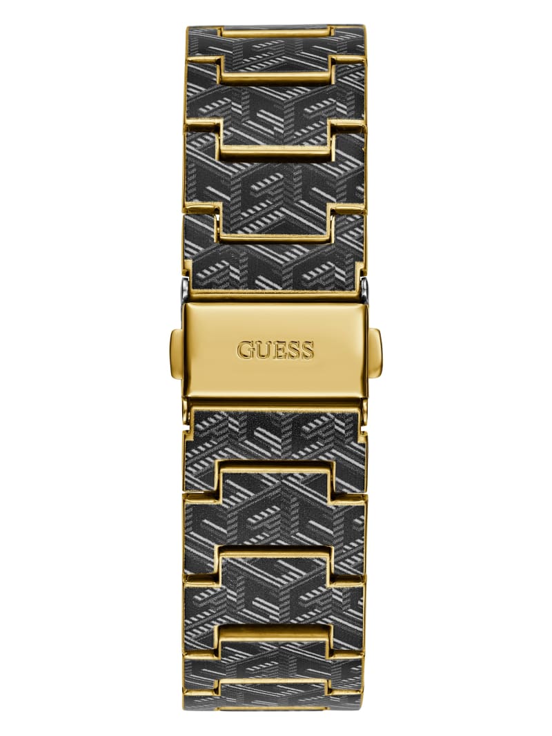 Guess G-Cube Print Gold-Tone Analog Watch - Gold Guess G-Cube Print Gold-Tone Analog Watch - Gold