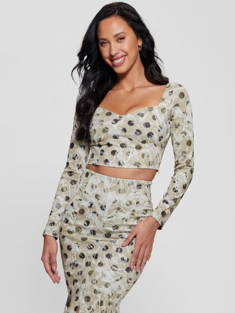 Guess Amy Crop Top - Sandy Polka Dots Guess Amy Crop Top - Sandy Polka Dots