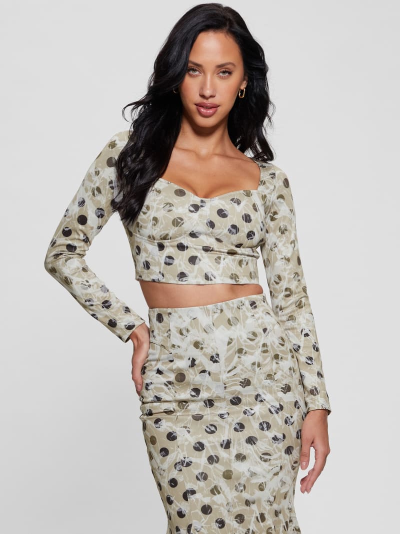 Guess Amy Crop Top - Sandy Polka Dots Guess Amy Crop Top - Sandy Polka Dots