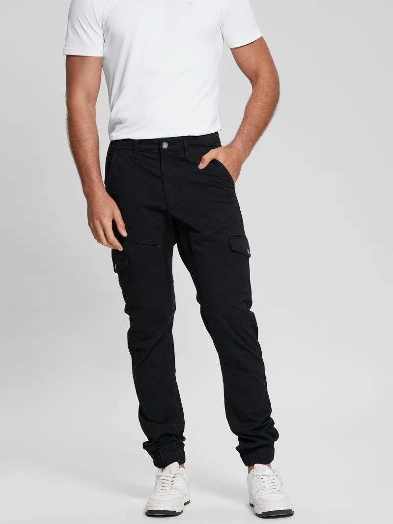 Guess New Kombat Tapered Twill Pants - Black Guess New Kombat Tapered Twill Pants - Black