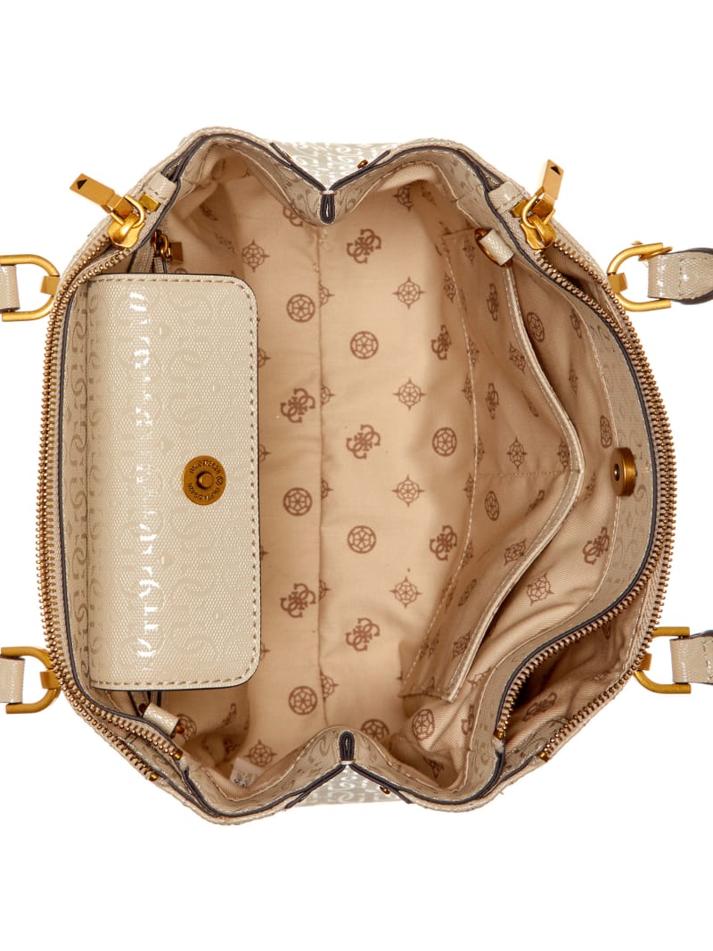 Guess Aveta Status Satchel - Off White Guess Aveta Status Satchel - Off White