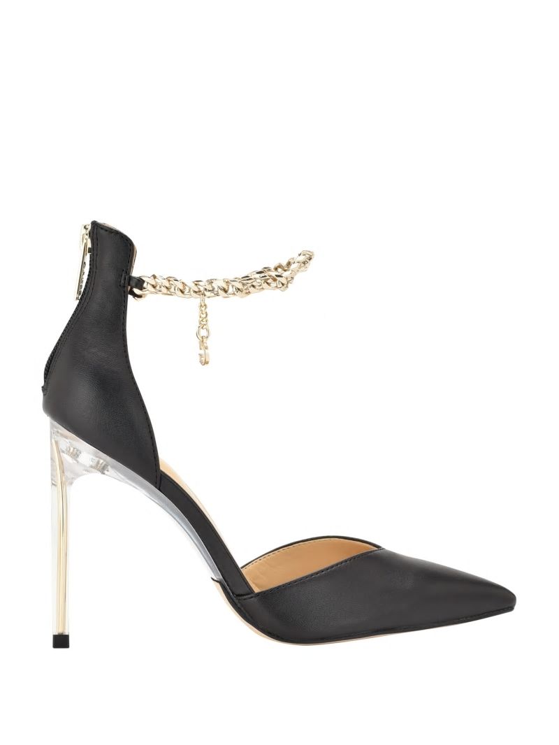 Guess Stefany G-Chain Ankle Strap Pumps - Black 001 Guess Stefany G-Chain Ankle Strap Pumps - Black 001