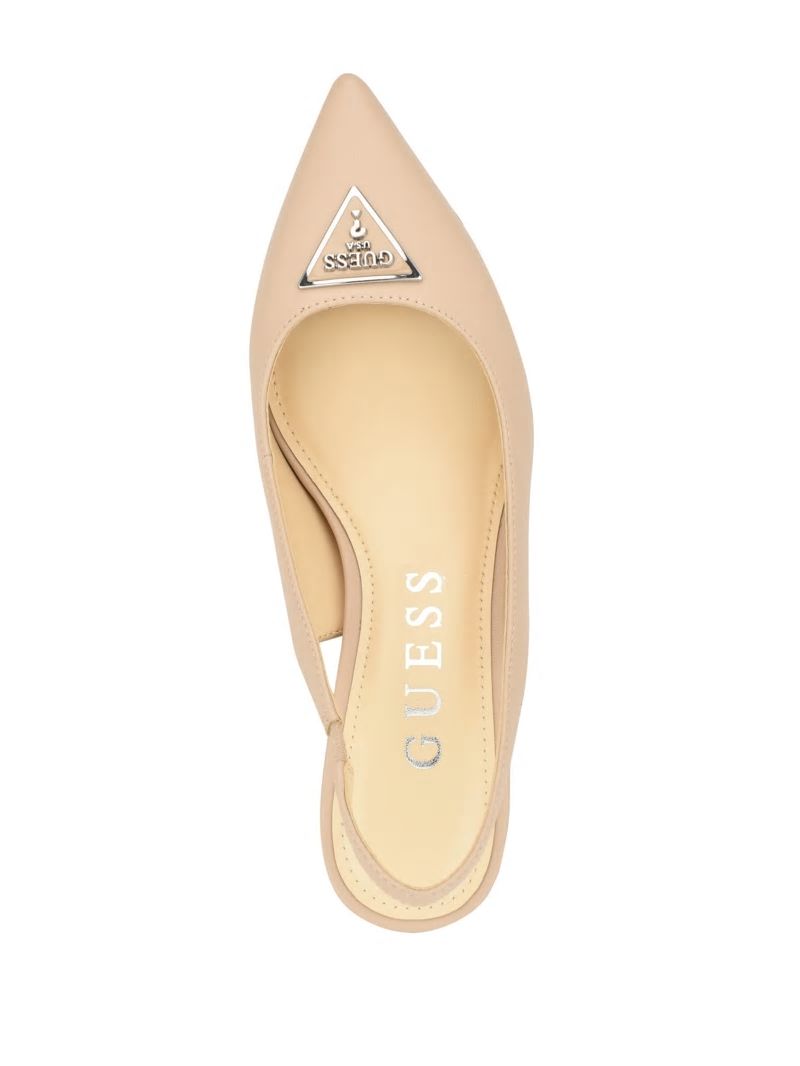 Guess Zanda Slingback Block Heels - Taupe Guess Zanda Slingback Block Heels - Taupe