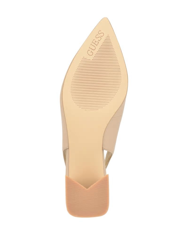 Guess Zanda Slingback Block Heels - Taupe Guess Zanda Slingback Block Heels - Taupe