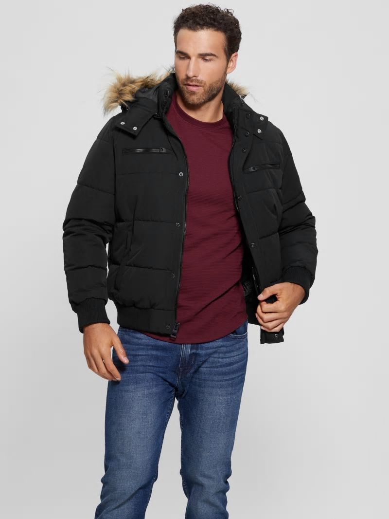 Guess Heavy Flight Puffer Jacket - Black Guess Heavy Flight Puffer Jacket - Black