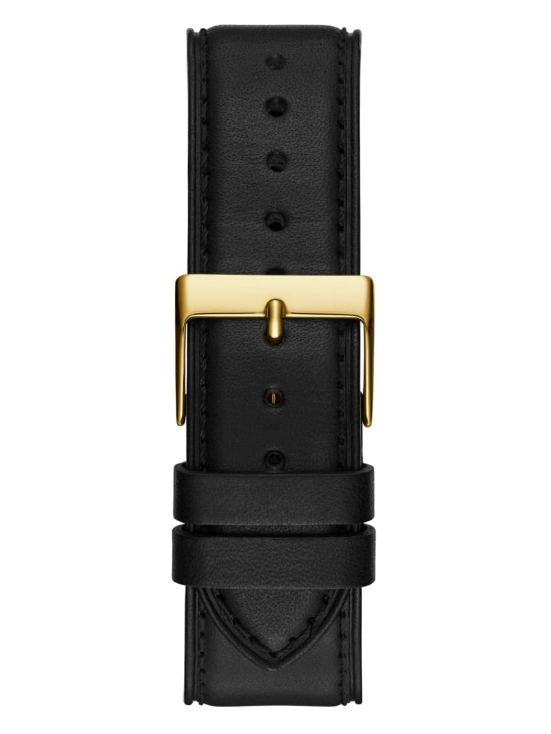 Guess Gold-Tone and Black Leather Multifunction Watch - Black Snakeskin Guess Gold-Tone and Black Leather Multifunction Watch - Black Snakeskin