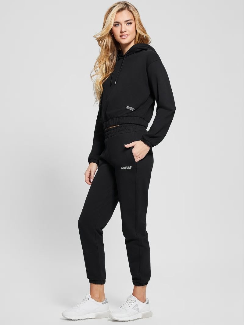 Guess Eleanora Cropped Hoodie - Black Guess Eleanora Cropped Hoodie - Black