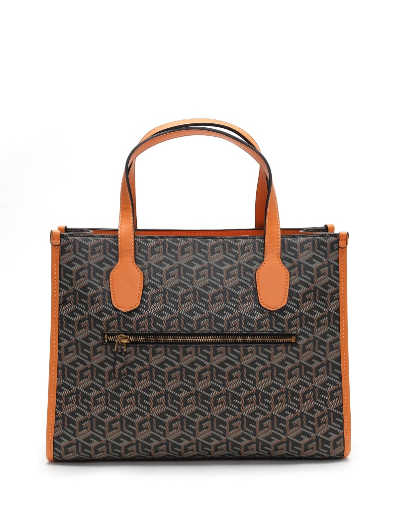 Guess Silvana G Cube Tote - Black Gold Guess Silvana G Cube Tote - Black Gold