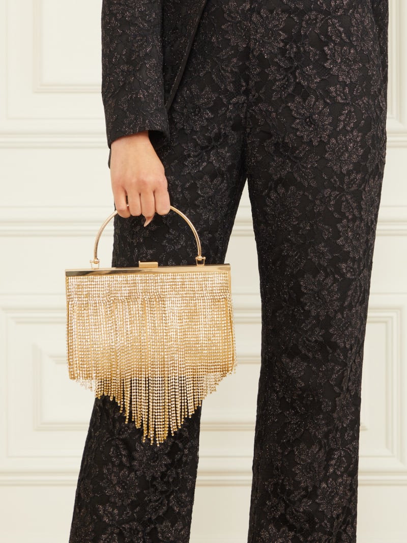 Guess Rhinestone Fringe Clutch - Silver/Gold Guess Rhinestone Fringe Clutch - Silver/Gold
