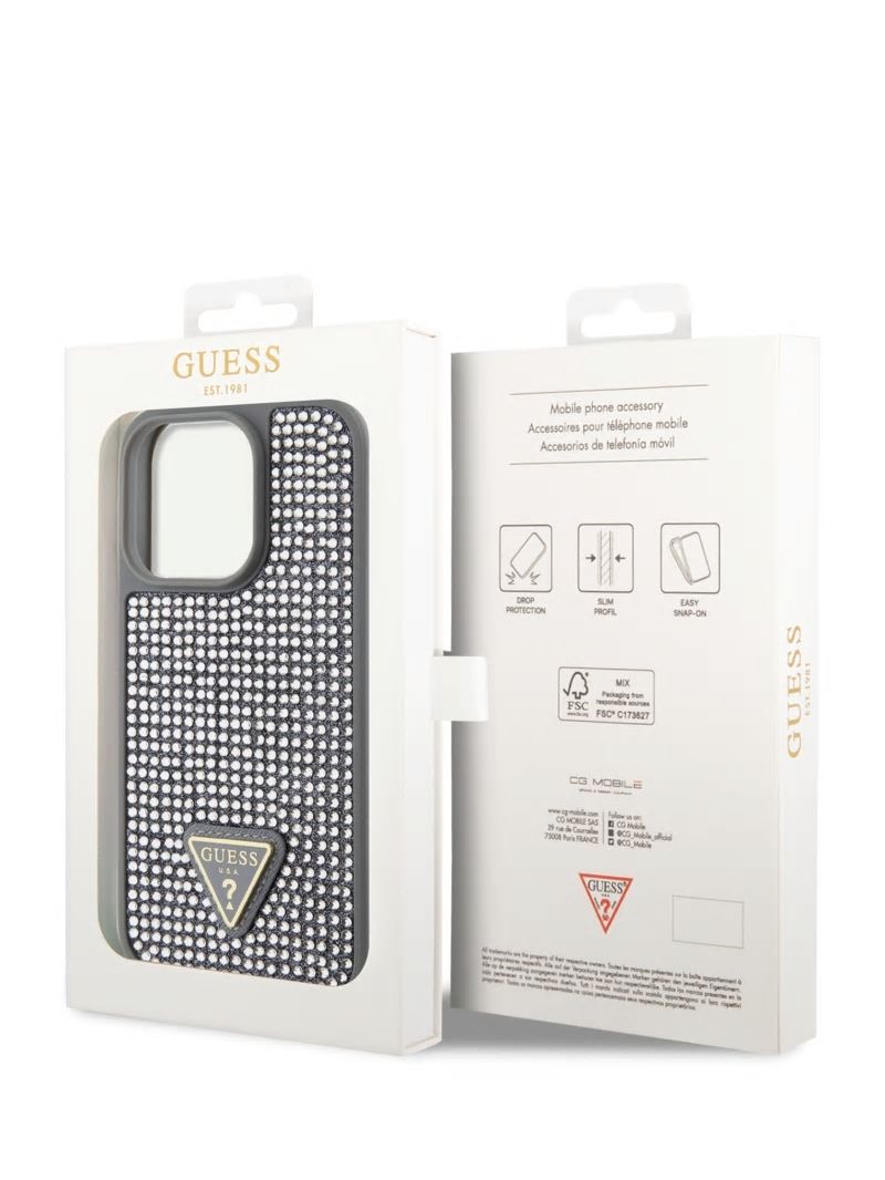 Guess Rhinestone iPhone 15 Pro Case - Silver Guess Rhinestone iPhone 15 Pro Case - Silver