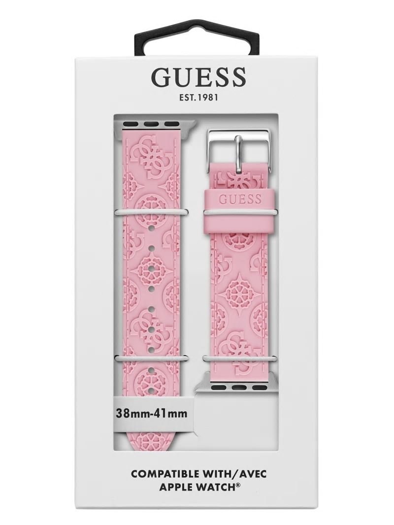 Guess Pink Quattro G and Peony Silicone 38-41 mm Band for Apple Watch® - Pink Guess Pink Quattro G and Peony Silicone 38-41 mm Band for Apple Watch® - Pink