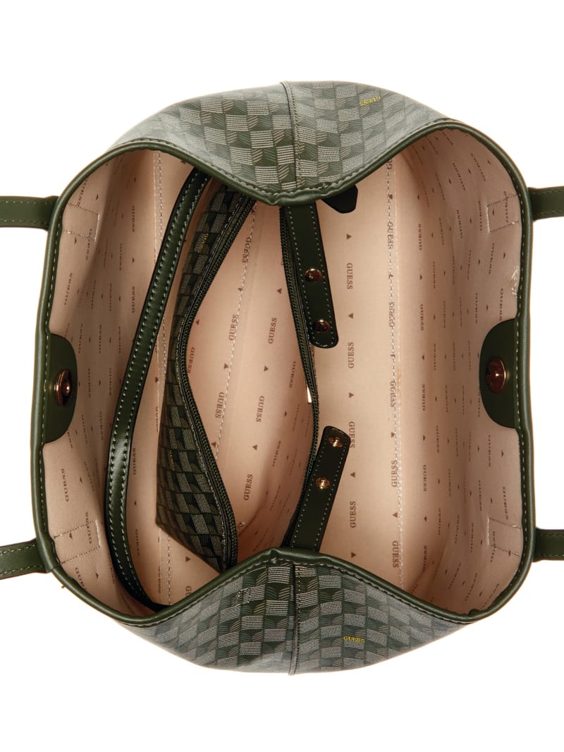 Guess Vikky Geo Signature Tote - Green Guess Vikky Geo Signature Tote - Green