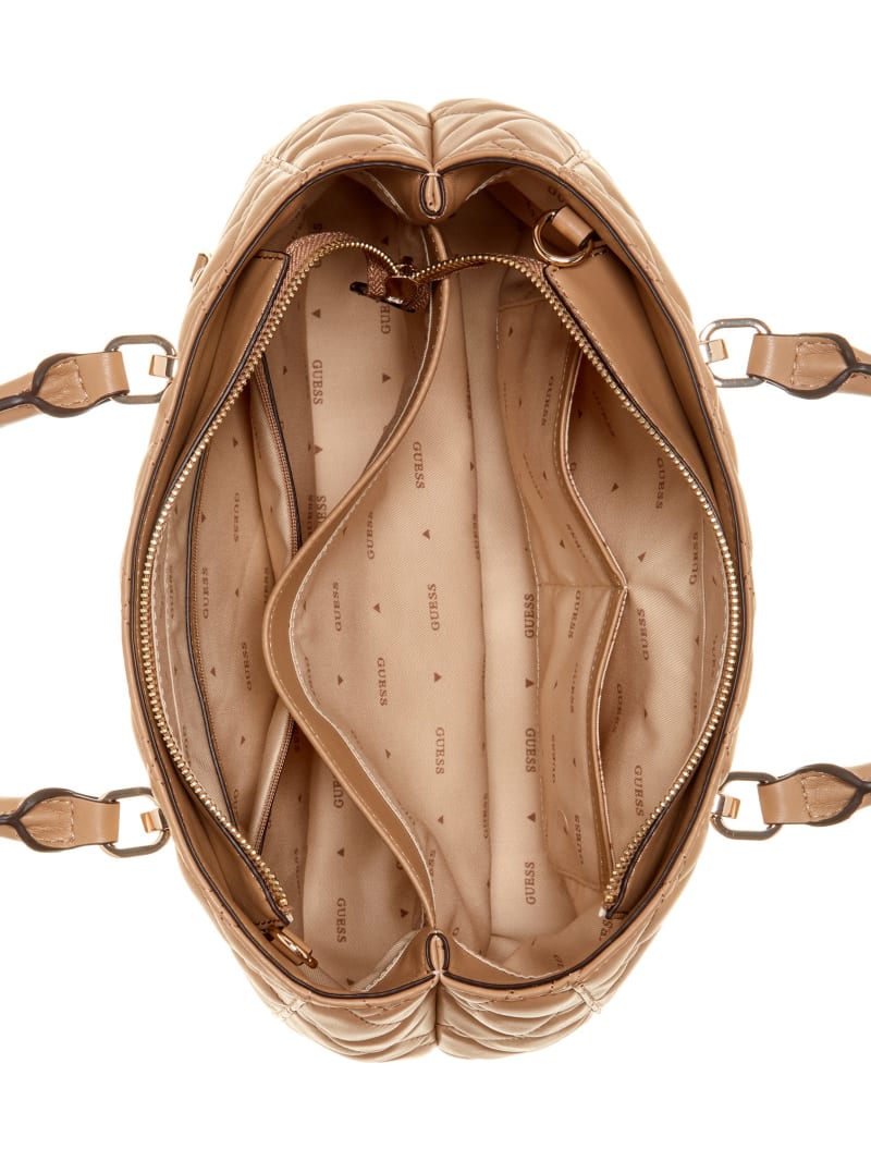 Guess Alanna Girlfriend Satchel - Beige Overflow Guess Alanna Girlfriend Satchel - Beige Overflow