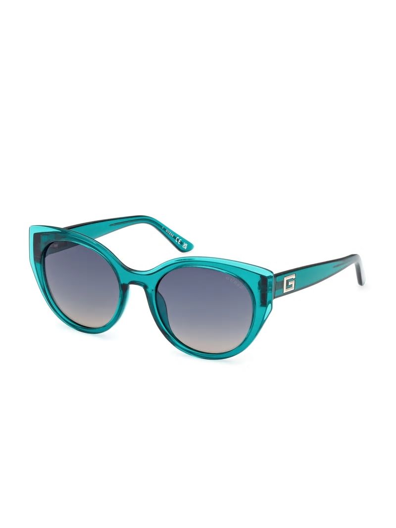 Guess Round Lucite Sunglasses - 96p Green Guess Round Lucite Sunglasses - 96p Green